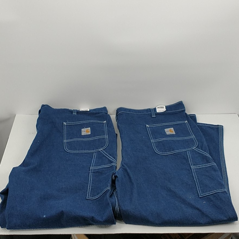 2- Carhartt Men's FR Denim Blue Jeans Size 46 X 30